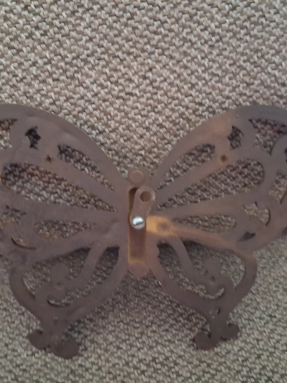 Vintage Homco Faux Wicker Butterfly Wall Hanging